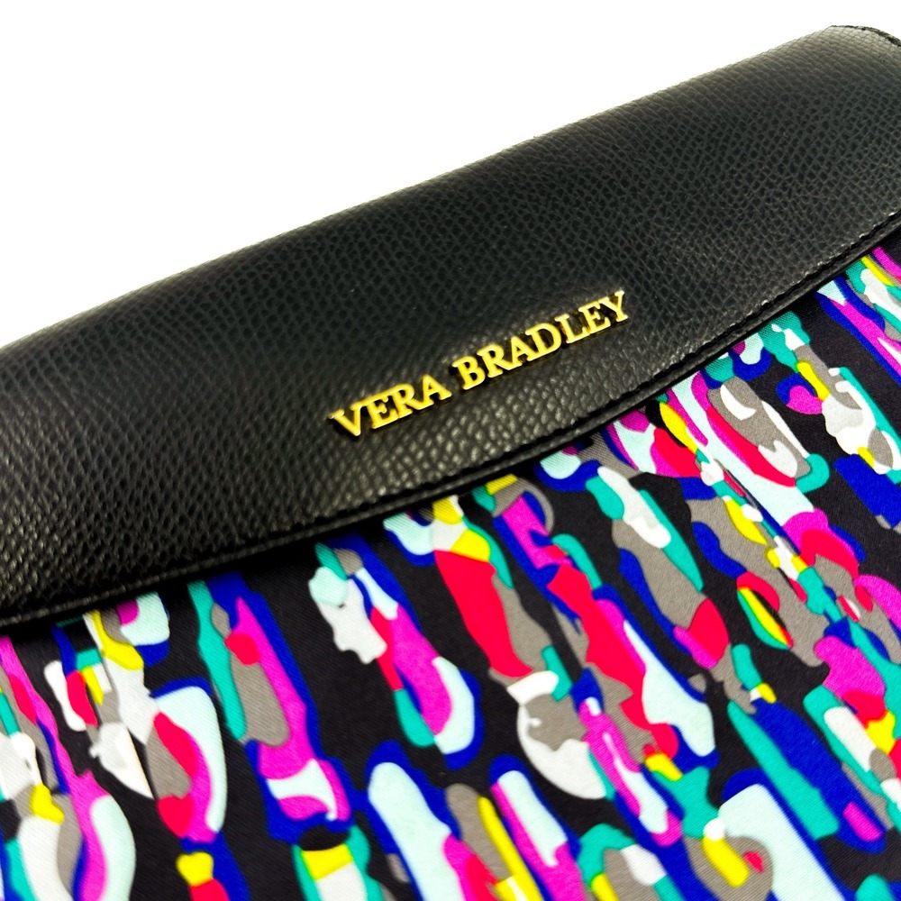 Vera Bradley Envelope Wristlet in Watercolor Brushstrokes Leather Trim